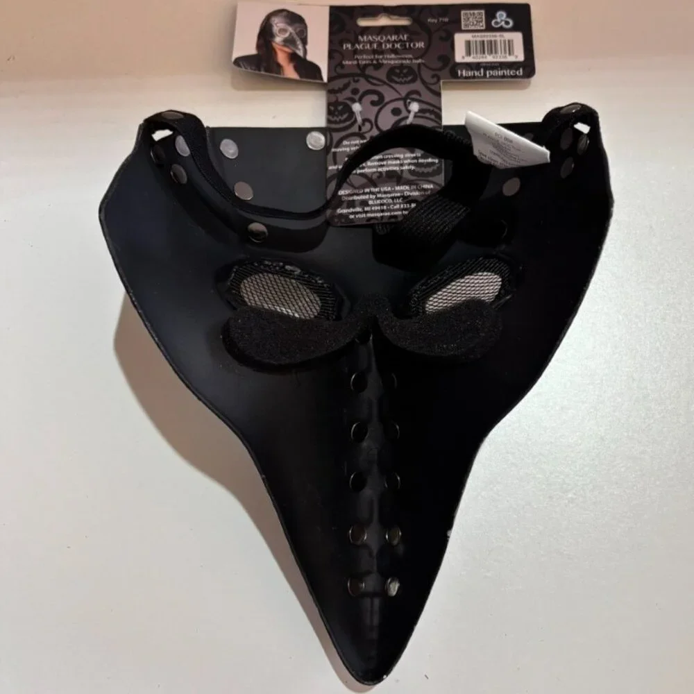 Masquerade Plague Doctor Halloween Face Mask Hard Hand Painted Adult Teen 15+